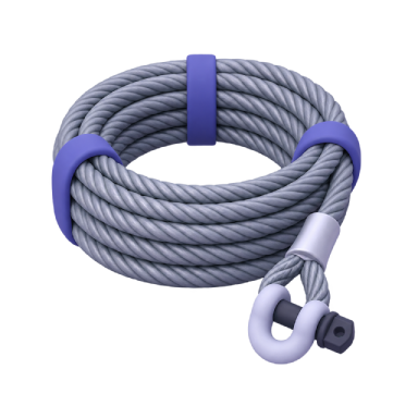 Clay illustration of a coiled hoist rope